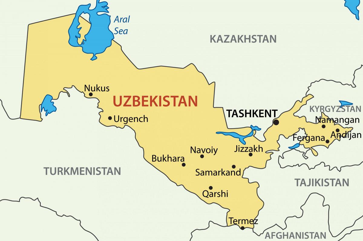 нийслэл Узбекистан газрын зураг