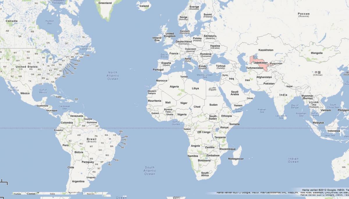 зураг Узбекистан газрын зураг дээр дэлхийн